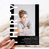 Moderne DERDE Foto 30th Birthday Party Invitation Kaart