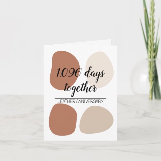 Moderne derde huwelijksverjaardag kaart (Voorkant)