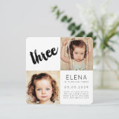 Moderne derde verjaardag van het meisje van de der kaart (Staand voorkant)