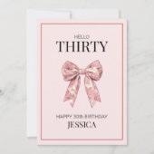 Moderne Dertig Elegante Roze Boog Gelukkige 30ste Kaart (Voorkant)