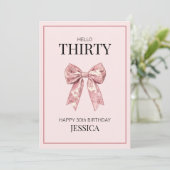 Moderne Dertig Elegante Roze Boog Gelukkige 30ste Kaart (Staand voorkant)