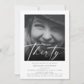 Moderne dertig foto verjaardagsfeestje kaart (Voorkant)