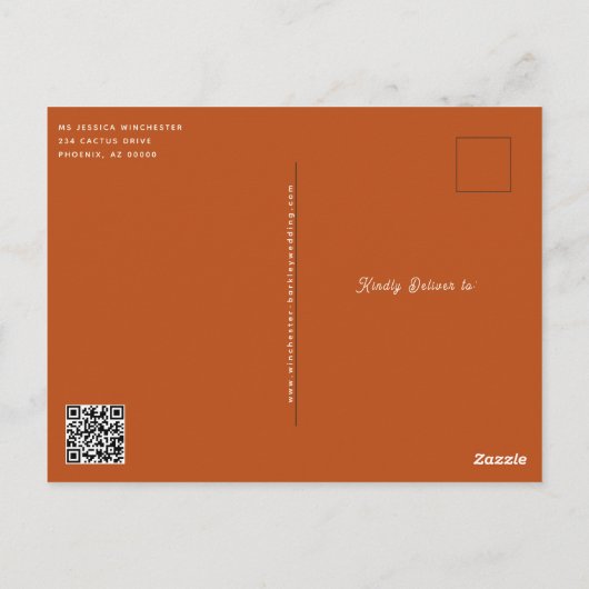 Moderne Desert Cactus Foto Bewaar de Datum Briefkaart (Achterkant)