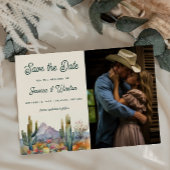 Moderne Desert Cactus Foto Bewaar de Datum Briefkaart