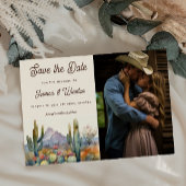 Moderne Desert Cactus Foto Bewaar de Datum Briefkaart