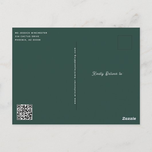 Moderne Desert Cactus Foto Bewaar de Datum Briefkaart (Achterkant)