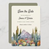 Moderne Desert Cactus Foto Bewaar de Datum Kaart (Voorkant / Achterkant)