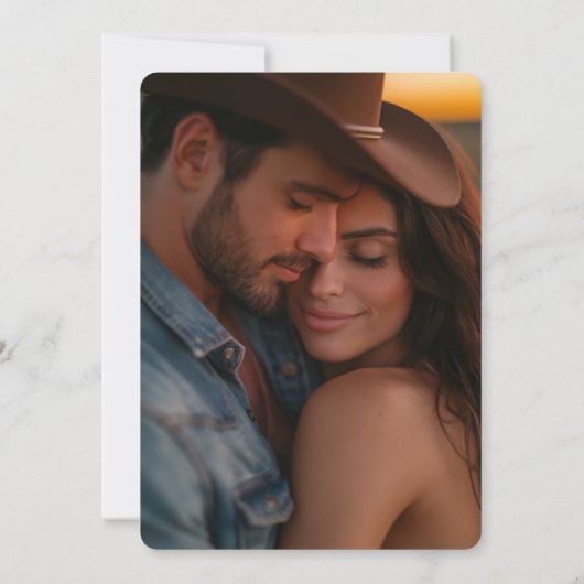 Moderne Desert Cactus Foto Bewaar de Datum Kaart (Achterkant)