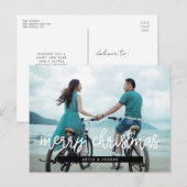 Moderne design Merry Kerstfoto Briefkaart (Voorkant / Achterkant)