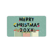 Moderne design, mooie kerstcadeaudozen etiket (Voorkant)