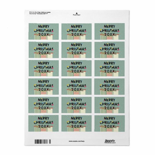 Moderne design, mooie kerstcadeaudozen etiket (Full Sheet)