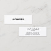 Moderne design, professionele, elegante, eenvoudig mini visitekaartje (Voorkant / Achterkant)