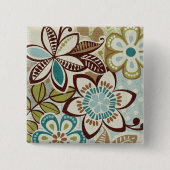 Moderne Design van Floral Vierkante Button 5,1 Cm (Voorkant)