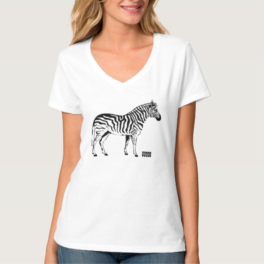 Moderne design zebra print voor wit t-shirt (Voorkant)