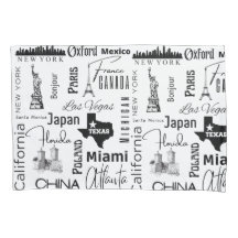 Moderne designberoemde steden met zwarte en witte 