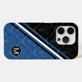 Moderne designer damast monogram strepen Case-Mate iPhone case (Achterkant (horizontaal))