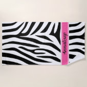 Moderne designer gepersonaliseerde zebra stripe Da Strandlaken (Voorkant)