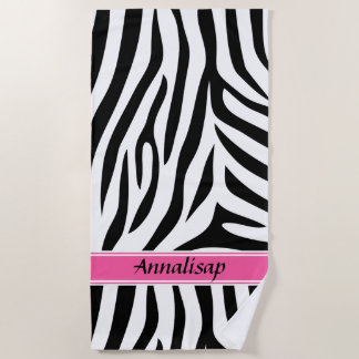 Moderne designer gepersonaliseerde zebra stripe Da Strandlaken