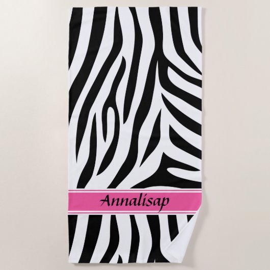 Moderne designer gepersonaliseerde zebra stripe Da Strandlaken (Voorkant)