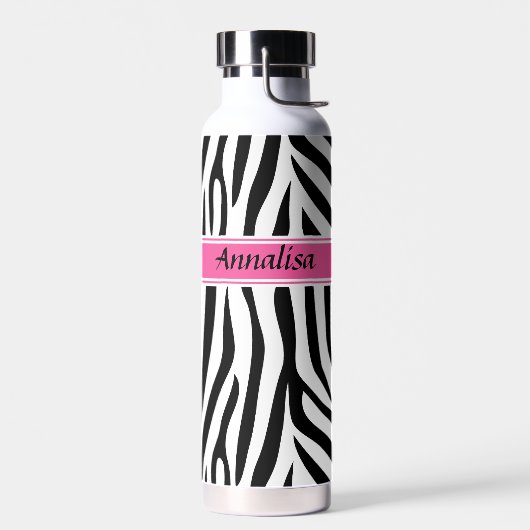 Moderne designer gepersonaliseerde zebra stripe Da Waterfles (Links)