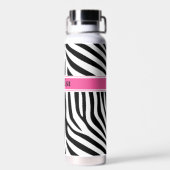 Moderne designer gepersonaliseerde zebra stripe Da Waterfles (Achterkant)