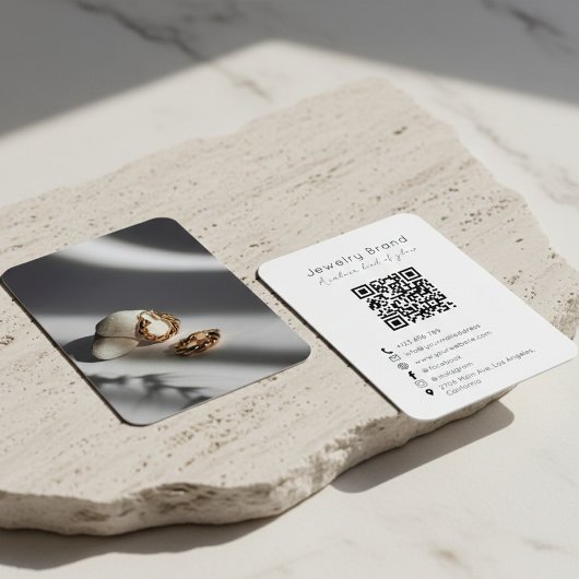 Moderne Designer Sieraden Merk QR Code Kaart Visitekaartje