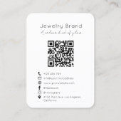 Moderne Designer Sieraden Merk QR Code Kaart Visitekaartje (Achterkant)