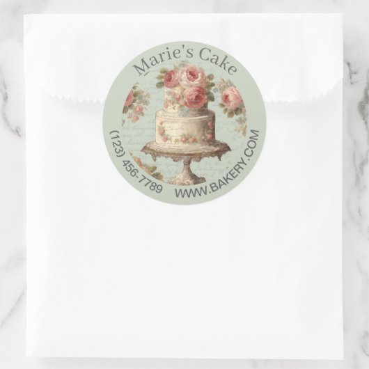 Moderne Dessert Baker Cake Cateraar Cupcake Bakker Ronde Sticker (Tas)
