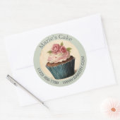 Moderne Dessert Baker Cake Cateraar Cupcake Bakker Ronde Sticker (Envelop)