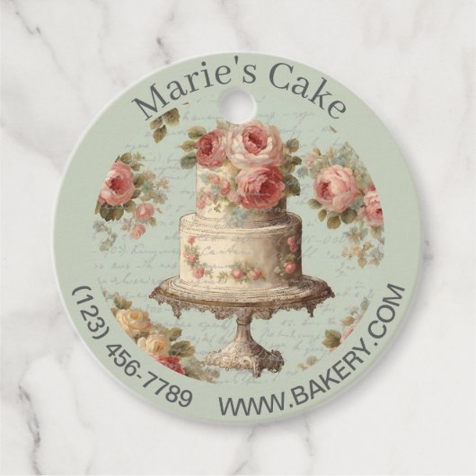 Moderne Dessert Bakkerij Baker Cake Cateraar Cupca Bedankjes Labels (Voorkant)