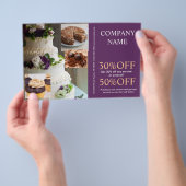 Moderne dessert cake cupcake bakker bakkerij flyer (Hand)
