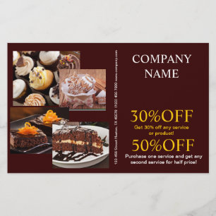 Moderne dessert cake cupcake bakker bakkerij flyer