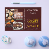 Moderne dessert cake cupcake bakker bakkerij flyer (Enkel)