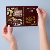 Moderne dessert cake cupcake bakker bakkerij flyer (Hand)