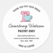 Moderne dessertbakkerij Bedankt voor het orderlabe Ronde Sticker (Voorkant)