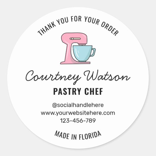 Moderne dessertbakkerij Bedankt voor het orderlabe Ronde Sticker (Voorkant)