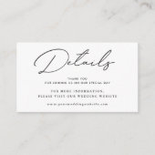 Moderne details over elegant Black en White Weddin Informatiekaartje (Voorkant)