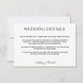 Moderne details over elegant zwart-withuwelijk ST Kaart (Voorkant)