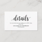 Moderne details, zwart, bruiloft, RSVP Informatiekaartje (Voorkant)