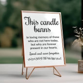 Moderne Deze kaars brandt Herinneringsbruiloft Poster