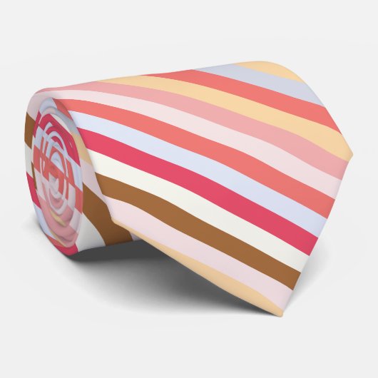 Moderne diagonaal gedempte Snoepjes streep Stropdas (Opgerold)