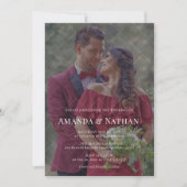  moderne diagonaal gestreept fotohuwelijk kaart (Voorkant)