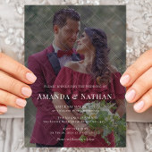  moderne diagonaal gestreept fotohuwelijk kaart