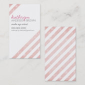 MODERNE diagonaal gestreepte grillige bokeh koraal Visitekaartje (Voorkant / Achterkant)