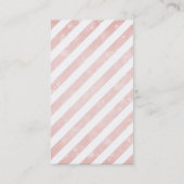 MODERNE diagonaal gestreepte grillige bokeh koraal Visitekaartje (Achterkant)