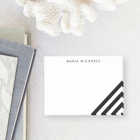 Moderne diagonaal zwart-wit streep post-it® notes
