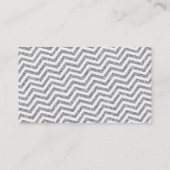 MODERNE diagonale chevron faux zilver glitter roze Visitekaartje (Achterkant)