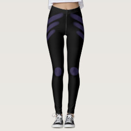 Moderne diagonale lijnen in indigoblauw op zwart leggings