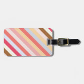 Moderne diagonale Snoep streep gepersonaliseerd Bagagelabel (Voorkant horizontaal)