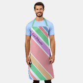 Moderne diagonale strepe pasta op maat schort (Gedragen)